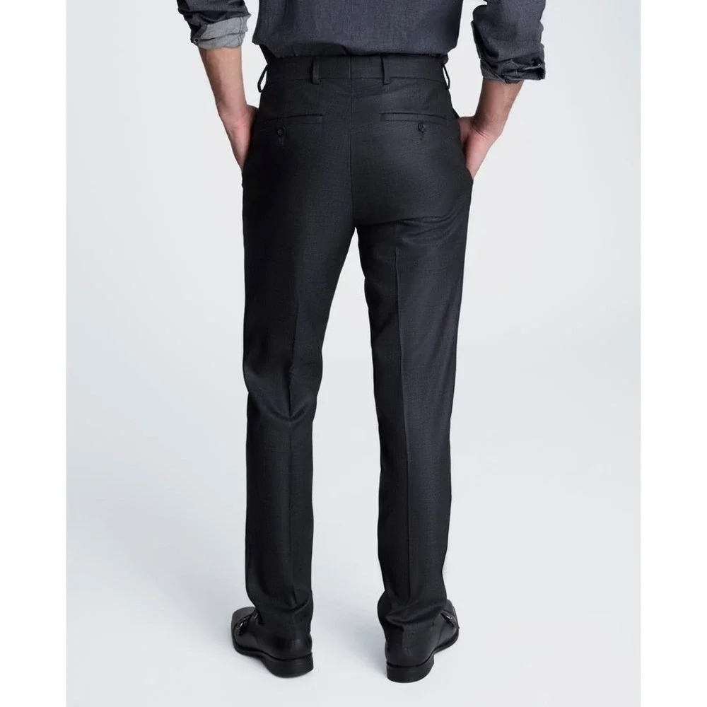 Kenneth Cole‎ Mens Slim fit Dress Suit Pants 40W 32L Gun Metal Stretch